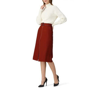 Marni Tropical Wool Skirt in Orange 38 2 4 Womens Midi